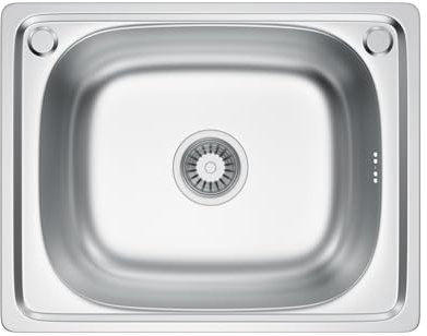 Melanstar Évier de cuisine double en acier inoxydable - 1 bac et siphon (40 * 50cm)