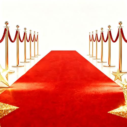 ZHENGDAOLE 3x10 ft Extra Thick Red Carpet Runner for Events &Party, Festival Celebration,Prom Proposal & Wedding, Graduation Ceremony, Award Ceremony,VIP Reception,Heavy-Duty, Non-Slip TPR Rubber
