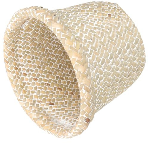 Cabilock Poubelle tissée corbeille à papier en rotin panier de stockage panier à linge en rotin petit Seau gaspiers tissé de stockage corbeille à papier pour bureau osier blanche