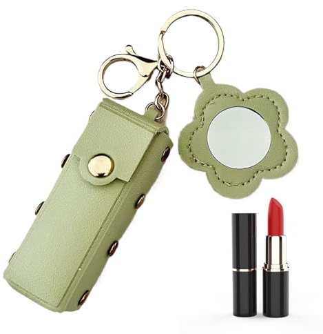 Qukoielly Étui pour Baume À Lèvres | Porte-Clés Porte-Brillant en Similicuir | Organisateur de Stockage de Maquillage Tendance pour Femmes et Jeunes Filles Portefeuille de Cosmétiques