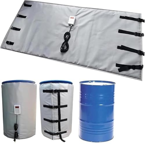 PioMue IBC Barrel Heater, Oil Drum Electric Heating Machine, with 0~150℃ Temperature Controller,for Oil Drums, Pipes, Plastic Tank Gray-150℃200L