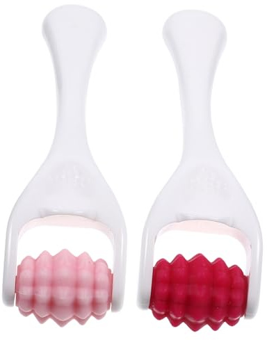 FIXOSHEE Kleiner Gesichtsroller 2 Stück-pack aus Silikon mit Glatter Oberfläche für Empfindliche Haut Geeignet für Augenpartie und Gesichtsmassage