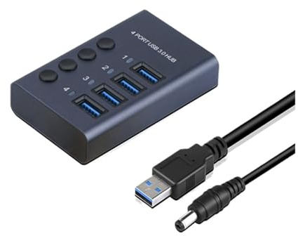 Interruttore Presa Hub USB 3.0 Concentratore 4/7/10 Porte Docking Station Multi-tap Multiporta Caricatore Alimentatore Multiplo Tipo C Cassaforte Veloce(4USB)
