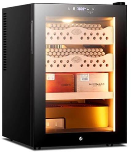 Humidificateur Cigare Électrique 50 L Capacité 200-300PCs, Humidor Cigarren/Humididor Cigar Cave À Cigares Électrique,Cave a Cigare Electrique Intelligente Boite à Cigare Cave à Vin(B)