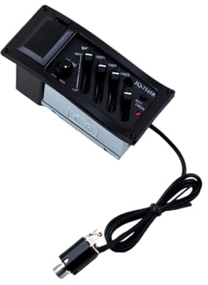 KAILIKETIY Gitarren Eq Equalizer mit Tonabnehmer für Akustikgitarre Kunststoffmaterial Stabile Sustain Funktion als Gitarrenzubehör für Musikliebhaber