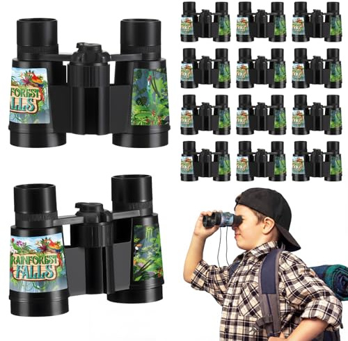 Kingdder 20 Pack Binoculars Toy for Kids VBS Kids Binoculars with Neck String 2026 Rainforest Falls Nature Exploration Party Favor Gifts for VBS Camping Adventure Safari Jungle Theme Birthday Party