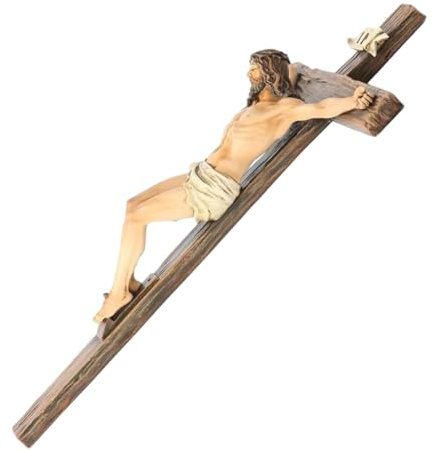 Genérico Jesus-Dekorationen, religiöse Figur aus Kunstharz, 24,4 cm, Statue Jesus Christus, für Wand, Tisch, Kirche, Innenausstellung, Weihnachten, Ostern
