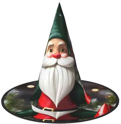 AYYQWE Jul traditionella tomter tryck bekväm unisex karneval fest hatt cosplay kostym maskerad firande