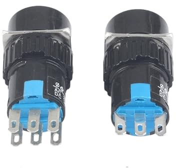 Pulsante di blocco fisso di piccole dimensioni a 3/6 pin, manopola a chiave a 2/3 posizioni, interruttore di scelta 1NC1NO/2NO2NC, selettore rotante da 16 mm(2positions 3pins)
