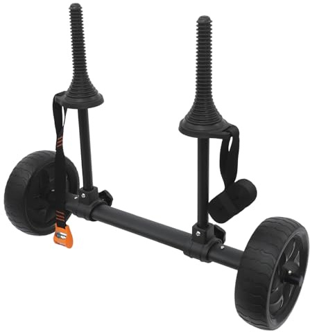 ZENGRICE Carro Kayak, Carro Canoa, Kayak Cart Transport, Soporte Ancho Ajustable, Estructura Aluminio Acero Robusto, Ruedas Todo Terreno Playa Arena Hierba Grava Carga 45 kg, 55 cm
