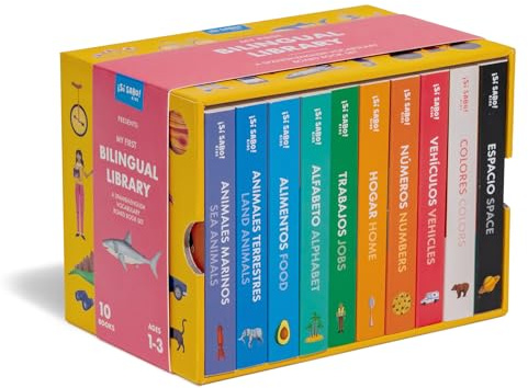 My First Bilingual Library: A Spanish-English Vocabulary Board Book Set of Colors, Numbers, Animals, ABCs, and More (Si Sabo Kids)