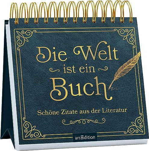 Die Welt ist ein Buch: Schöne Zitate aus der Literatur | Inspirierende Tischdeko für Bücher-Fans in Dark Academia Ästhetik