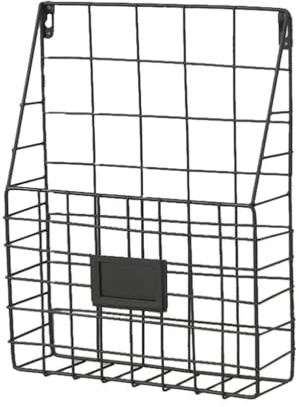 Toyvian Wand Hängekorb Aus Metall und Eisen, Schreibtisch Organizer Aus Schmiedeeisen Zur Wandmontage Aufbewahrungskorb Zeitschriften Bücher Wandregal FüR Küche Büro Badezimmer