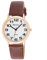 Ravel Women's Easy Read Watch with Big Numbers - Brown/Rose Gold Tone/White Dial