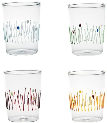 ZAFFERANO Bicchiere Vetro Borosilicato 4 Stagioni – Set 4 Pezzi