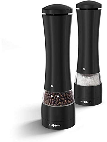 Moulin À Poivre Électrique ABS À Piles Salière Et Poivrière Avec Lumières LED Réglables Pour Les Familles, Les Hôtels, Les Barbecues, Etc