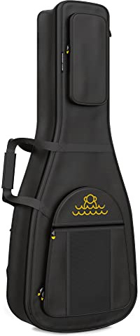 Monkey Loop Jumping Classic - Borsa per Chitarra con Imbottitura da 18 mm - Borsa per Chitarra Acustica - Tre Tasche Rsterne - Cinghie Regolabili - Materiale Resistente all´Acqua