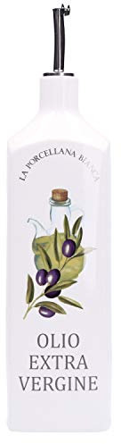 LA PORCELLANA BIANCA, Huilier carré de cuisine en porcelaine décorée, ligne conserve, capacité 1,1 l