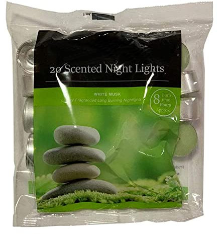 OnlineStreet Scented Tealight Votive Candles Pack - Wax Tarts in Different Assorted Refreshing Fragrances with 8 Hours Burning Time (White Musk)