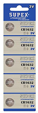 SUPEX Pile bouton CR1632 3 V Lithium 5 cartes