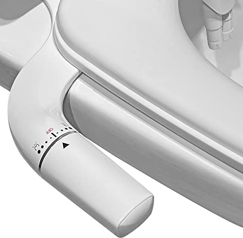 WITHLENT Bidet Einsatz Für Toilette - Ultra Slim Nicht Elektrisch Einsatz Für Toilette,Doppel Düse Bidet Toilettenaufsatz,Front- und Heckreinigung,WC-Aufsatz,Po-Dusche, Taharet,Weiß
