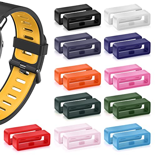 Cobee 22 anelli per cinturino, 22 pezzi, cinturino per orologio, anello di fissaggio, cinturino di ricambio in silicone per orologi sportivi intelligenti (18 mm, 11 colori)