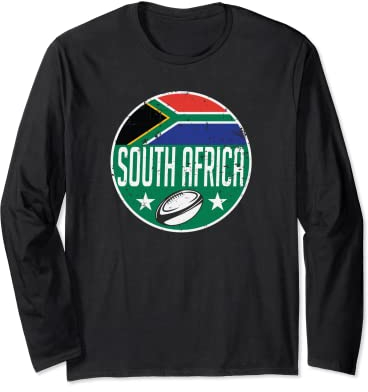 South Africa Rugby Flag Jersey Bokke Supporter Fan Gift Langarmshirt
