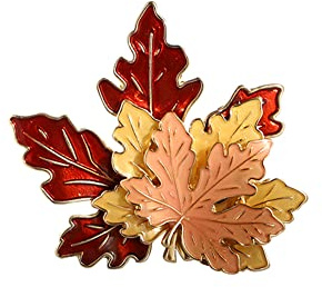 QUUPY broche en métal en forme de feuille d'érable - Rétro à l'huile - Motif feuilles d'automne - Cadeau de décoration - Accessoire de bijoux