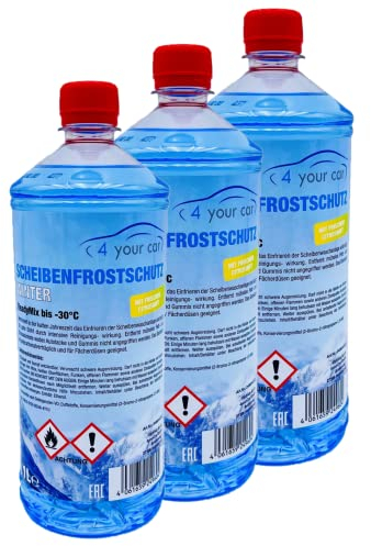4yourCar Scheibenfrostschutz Winter Scheibenwischwasser ReadyMix bis -30°C mit frischem Citrusduft 3x1 L