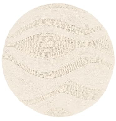 RugVista Breeze Badematte, Rund, Ø 70 cm, Weiß | Moderne, Niedriger Stapel, Maschinenwäsche, Oeko-Tex 100, Rutschfest, Badezimmer