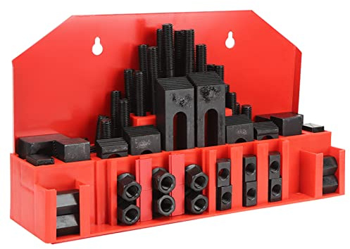 58-Piece T-Slot Clamp Kit for CNC Milling and Lathe M10 Bolts, Step Plates, Nuts, T-Slot Table Accessories for 12mm T-Slot Tables