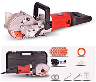 Coupe-Ligne 4000W Wall Chaser Machine à sous électrique 6500r/min Machine de découpe de rainures en béton Scie Circulaire avec 5 Lames de rainure Machine de découpe de béton en marbre