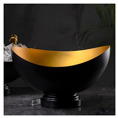 Ice Bucket Ice Buckets - Ice Buckets for Parties, Stainless Steel Champagne Basin Creative Black Gold Champagne Bucket Beer Ice Wine Basin Drinks Cooler/Beer Bucket (Color : Gold)
