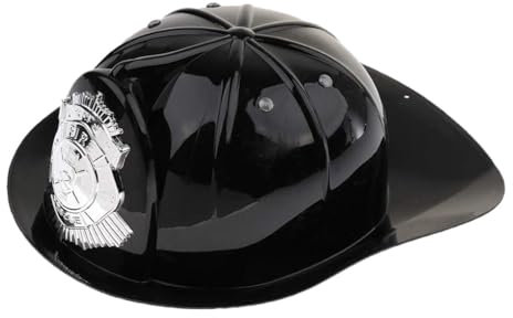 SAFIGLE Schwarzer Feuerwehrmann-Helm Feuerwehrmann-Hut Erwachsenen-Feuerwehrmann-Kostüm Zubehör Feuerwehrmann-Party-Verkleidungshut Vorgetäuschter Häuptlingshut