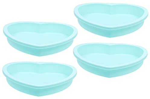 MAGICLULU 4pcs Heart Shaped Mold Silicone DIY Baking Molds Heart Shaped Cake Pans for Mousse Cakes Candy Jelly
