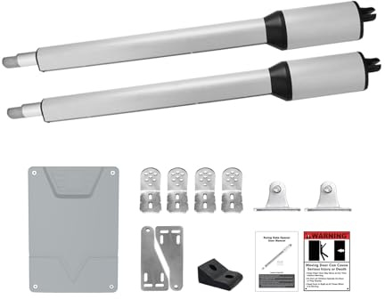 X X-HOUSE PKM-C05 Automatic Gate Opener Kit with Remote Control Kit for Light to Medium Duty Dual Swing Gates, Motor Electric Gate Opener for Dual Swing Gates up to 770 lbs per Arm AC Powered