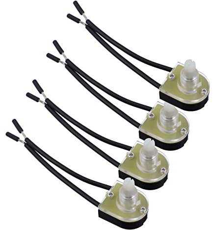 SOESFOUFU 4pcs Black Rotary Light Dimmer Knob Switch for Wall Lamps and Ceiling Lights, Electrical Lighting Equipment Parts for Home and Office Use