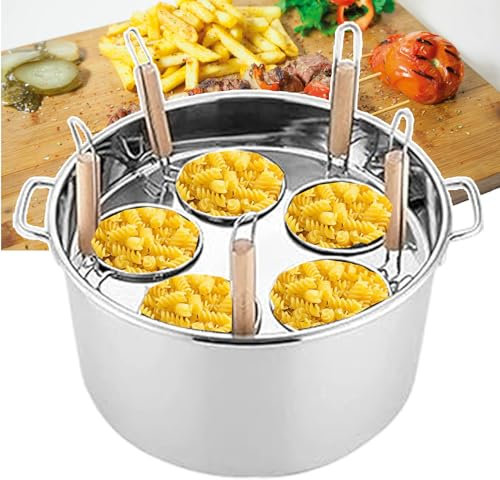 Multipots Utensile per Pasta Professionale, Macchina per Cuoci Pentole in Acciaio Inossidabile con Cestelli Imbuto Rimovibili e Portapentola per Alimenti Piccanti, Vermicelli, Spaghetti