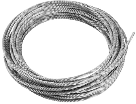 Drahtseil 5mm Set, 20m / 65.6ft Edelstahl Stahlseil, 7 x 7 Hochleistungs Edelstahlseil Seil Draht, Stainless Steel Wire Rope, 881lbs(400kg) Bärenladekapazität / 2204lbs(1000kg) Maximale