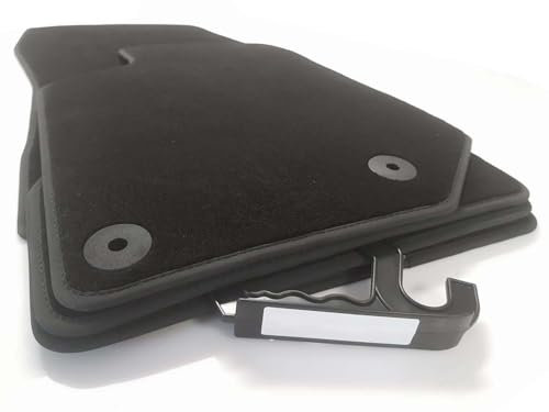 Fußmatten kompatibel mit Opel Mokka B (ab 2019) Velours Matten Set in Original Qualität, Autoteppiche, 4-teilig, Schwarz