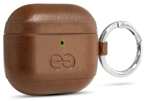 Dreem Om AirPods 4 Custodia in pelle vegana con clip - Compatibile con auricolari wireless Bluetooth Apple per iPhone - Cioccolato