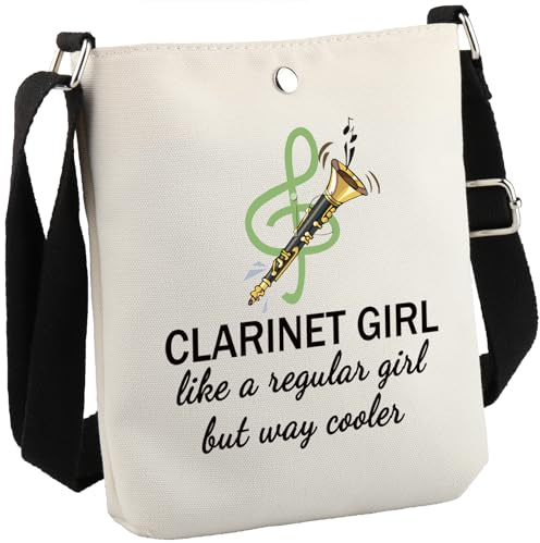 JTOUK Sac à bandoulière pour clarinettiste, cadeau pour clarinettiste, fille comme une fille ordinaire mais plus cool pour enseignant de clarinette, Clarinette Fille Cb Eu, 5.91 Inches ×8.27 Inches