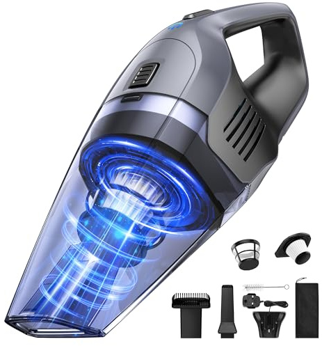 Handheld Vacuum Cleaner, Powerful Suction Portable Lightweight Hand Held Vacum Cordless with 25-30Mins Long Runtime Rechargeable Battery Quick Charge for Home Car Carpet Stairs Pet Hair Cleaning