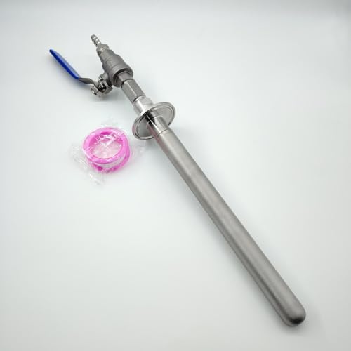 Geife Full Assembly Stainless Steel Carbonation Stone Kit, 2 Micron Aeration Stone with Non-return Valve, 1.5 Tri Clamp Connection (8 Long)