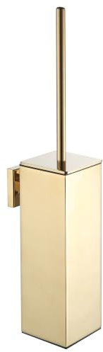 BVL Scopino Bagno WC da Parete Oro, Acciaio Inossidabile 304 Scopino WC, Spazzolone Bagno WC Indipendente Quadrato
