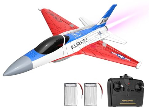 volantexrc RC Plane F-16 Fighting Falcon - 2.4Ghz 2CH Remote Control Airplane Jet Fighter Ready to Fly with Cool Lights, for Beginners,Adults (762-4)