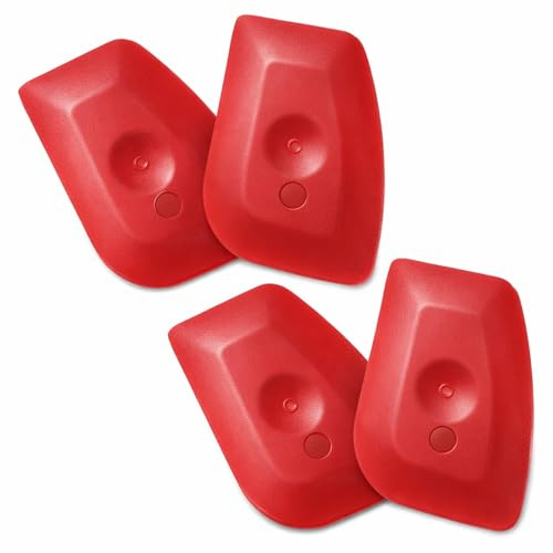 4 Pcs Pot and Pan Cleaning, Pan Scraper, Plastic Scraper Tool Set,Dish Scraper for Cast Iron, Non Scratch Kitchen Gadgets, Scraper Tool Kitchen (3 x 2.4 Inch, Red)