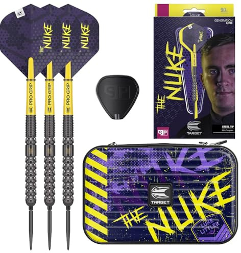 Target Darts Luke Littler 23G G1 Swiss Point Dartpfeile Set + The Nuke XL Takoma Darttasche für 2 Dartsets