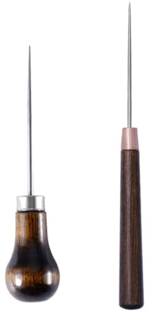 Milisten Kit Punteruoli per Cucito in Pelle 6 Pezzi, Strumenti Artigianali Multifunzione per Riparazione Scarpe e Tessuti, Accessori Fai da Te per Cucito e Lavorazione Pelle
