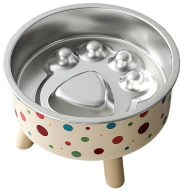 Bol Chien Alimentation Lente, surélevé, Base antidérapante | Mangeoire lente surélevée en acier inoxydable, style tapis à lécher, anti-avalement, base antidérapante, bol amovible